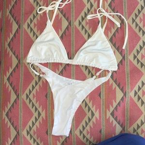 ALT SWIM Womens Bikini bottoms only( bottom - size XS), white